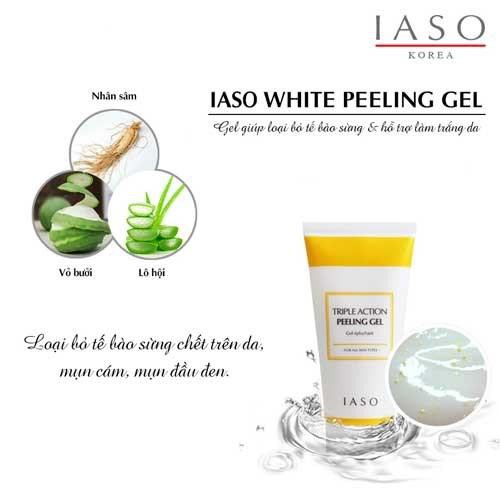 [CHÍNH HÃNG] Gel Giúp Loại Bỏ Tế Bào Sừng Và Hỗ Trợ Làm Trắng TRIPLE ACTION PEELING GEL IASO I05