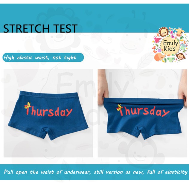 Bộ 7 QuầN LóT Boxer 100% Cotton In HọA TiếT HoạT HìNh Cho Bé Trai (3-12 TuổI)