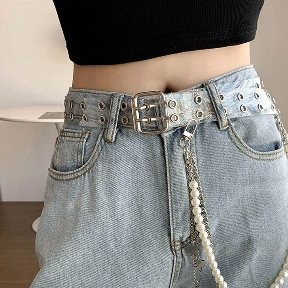 Thắt Lưng Nhựa Pvc Trong Suốt Nhiều Màu Sắc Có Thể Điều Chỉnh Cho Nữ