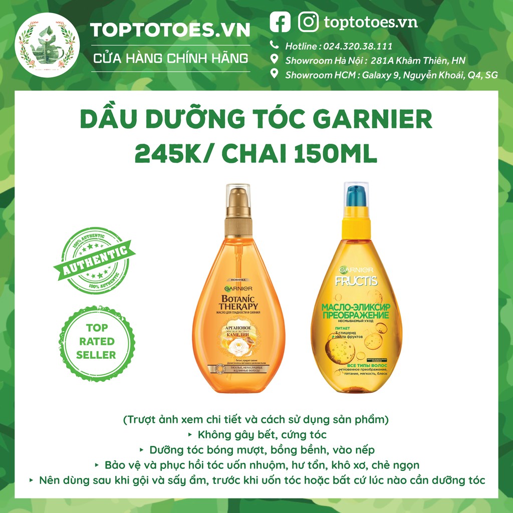 Dầu dưỡng tóc Garnier Fructis/ Botanic Therapy dưỡng tóc bóng mượt, không bết