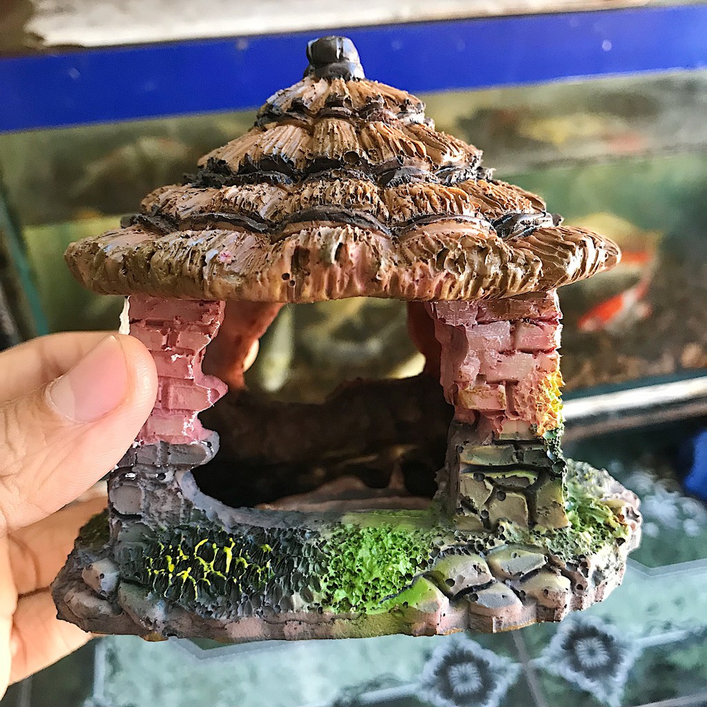 NHÀ TRANG TRÍ HỒ CÁ NON BỘ 13x9x11CM