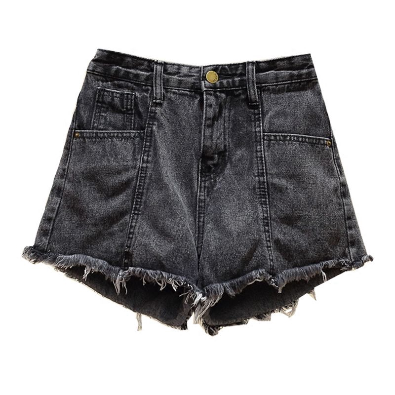 Quần Short Chất Liệu Jeans Lưng Cao Ống Rộng Phong Cách Hàn Quốc Cho Nữ