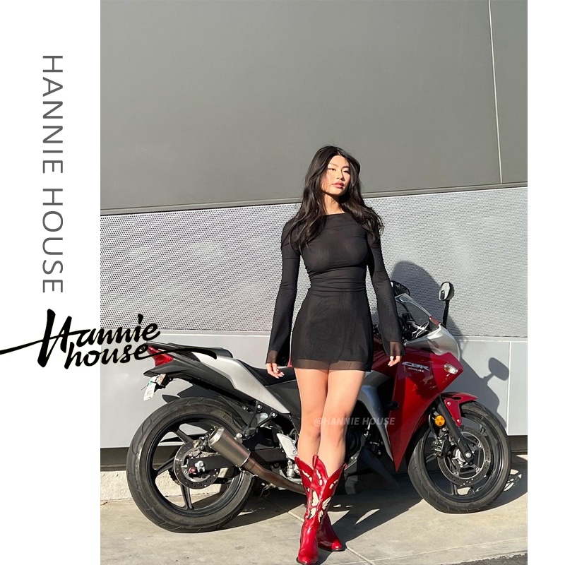 Đầm Dài Tay Hở Lưng Hai Lớp Xinh Xắn Dành Cho Nữ