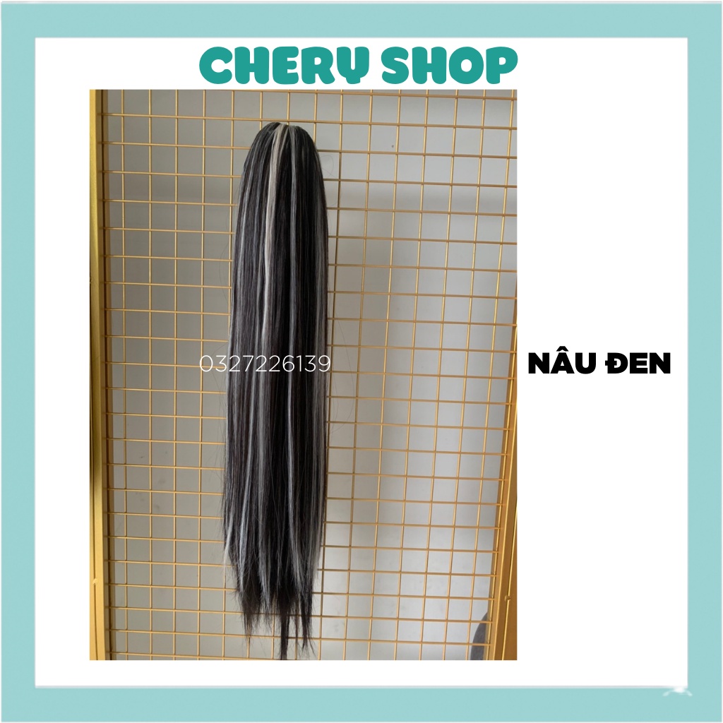 Tóc giả nữ ngoặm thẳng dài phối light bạch kim thời trang hot hit hiện nay