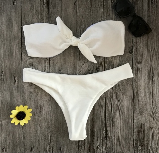 [BKN56] <ÂU> SET BIKINI QUÂY NƠ NGỰC VẢI GÂN 3 MÀU | BigBuy360 - bigbuy360.vn