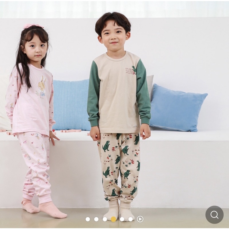 Bộ cotton mềm mịn Ppippilong xuất Hàn dư xịn hoạ tiết khủng long