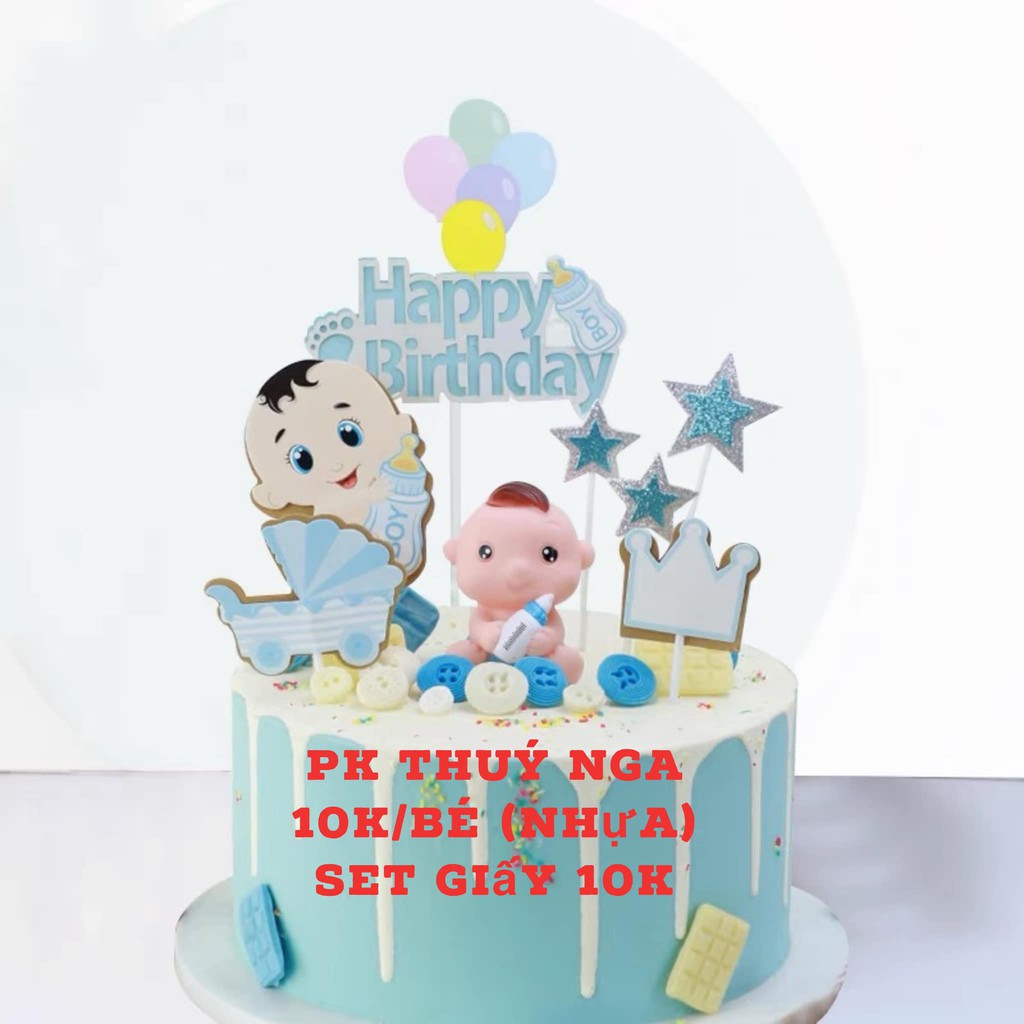 5 ĐÔI EM BÉ TÓC ĐỎ ÔM BÌNH SỮA TRANG TRÍ BÁNH KEM