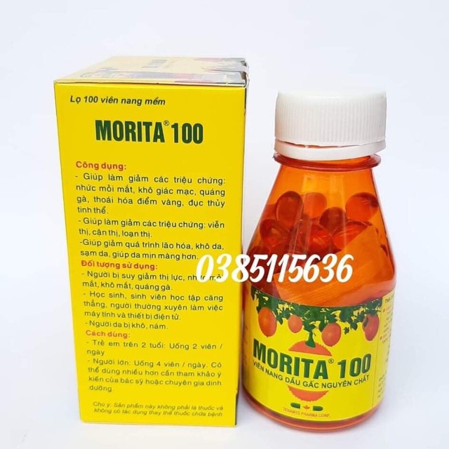 Viên uống dầu gấc Morita hộp 100 viên
