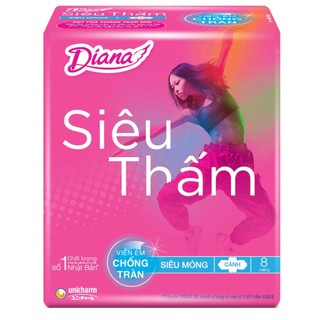 [SIÊU RẺ GIẢM 30% ] BỘ 6 GÓI BVS DIANA ST SIÊU MỎNG CÁNH 8M