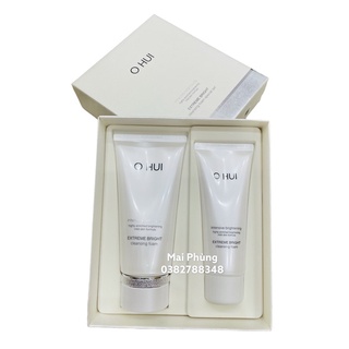 Sét sữa rửa mặt trắng da Ohui Extreme Bright Cleansing Foam