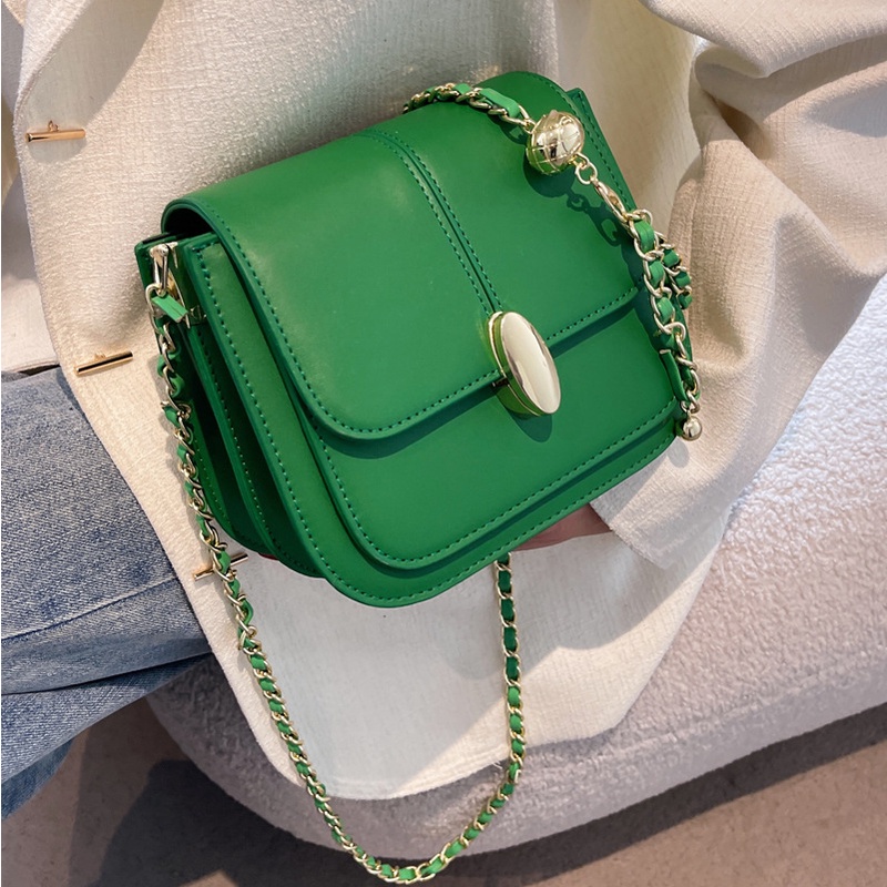 IELGY Túi Đeo Vai Hình Vuông Cỡ Nhỏ Phối Dây Xích Phong Cách Phương Tây Thời Trang Cho Nữ