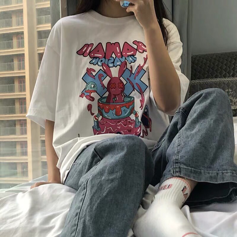 (Đủ size M-L-XL) Áo KAWAI Thun tay lơ from rộng KL Unisex