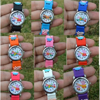 Đồng hồ đeo tay in họa tiết heo Peppa hoạt hình cho bé trai và bé gái
