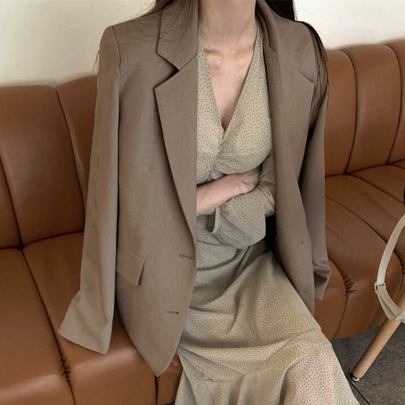 Áo Khoác Blazer Phong Cách Hàn Quốc Thời Trang Thu Đông Thanh Lịch Cho Nữ Áo Blazer