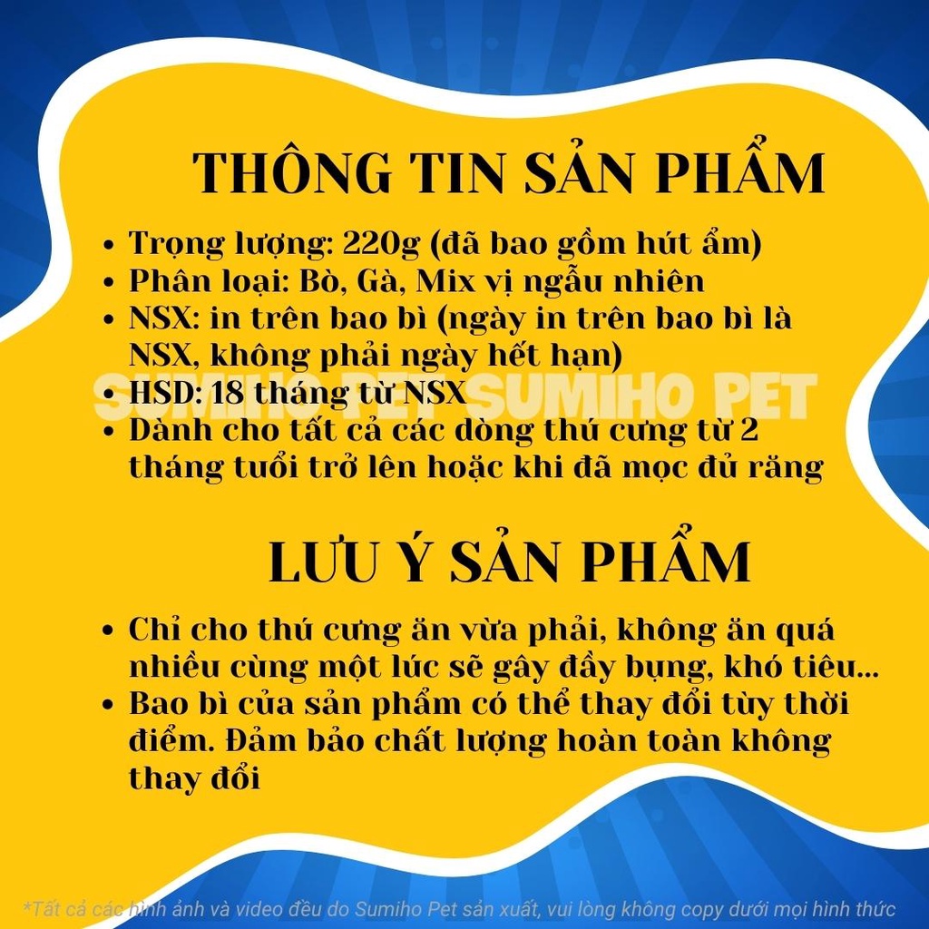 Xương gặm sạch răng bổ sung dinh dưỡng cho chó vị bò nướng và phô mai (hộp 220gr)