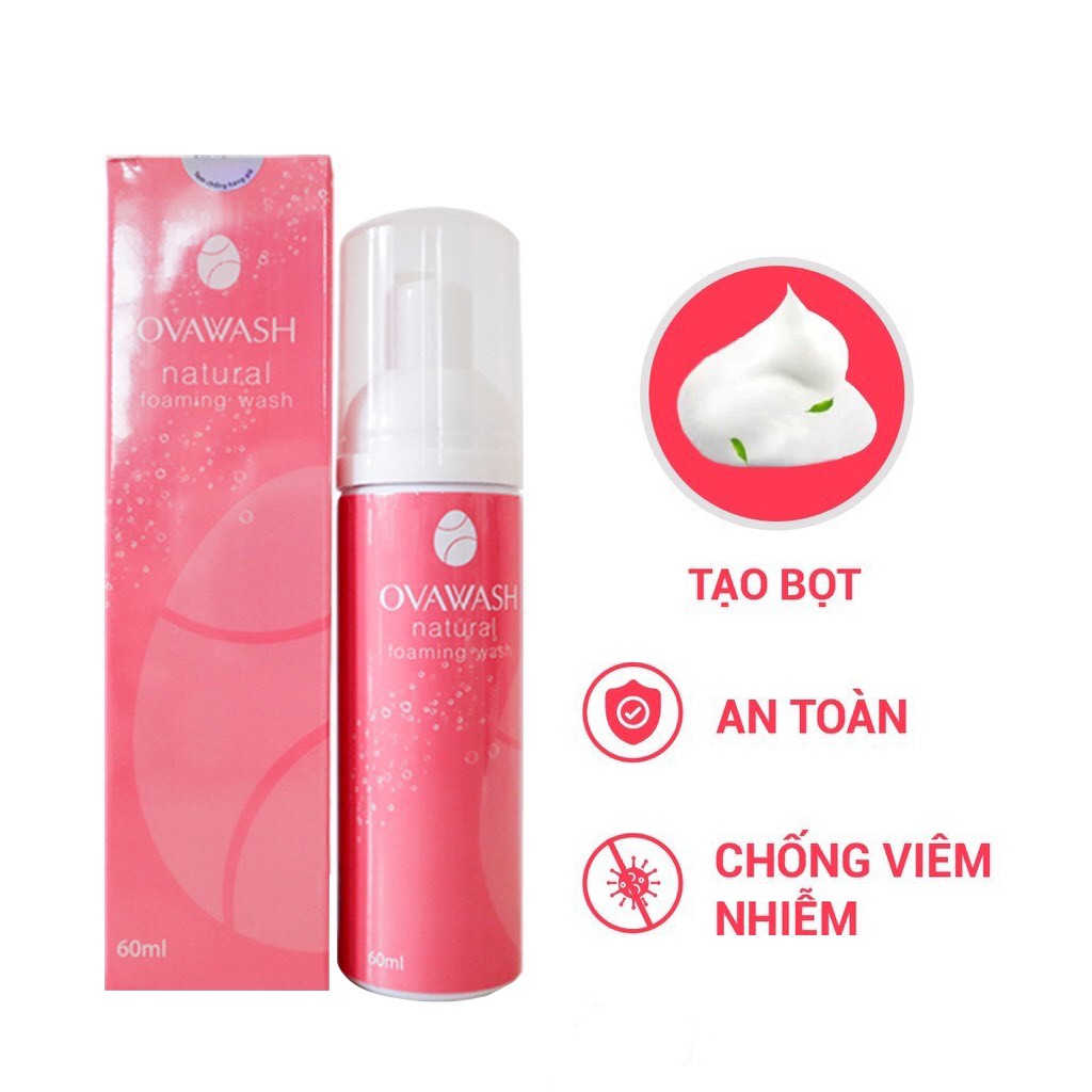 Dung Dịch Vệ Sinh Phụ Nữ OVAWASH 60ml Dưỡng Da, Giảm Mùi, Ngứa Vùng Kín