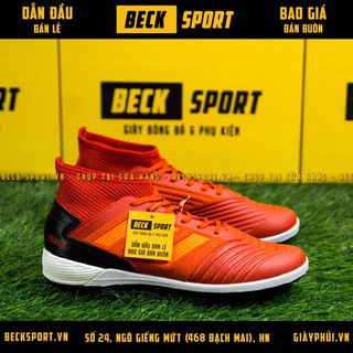 Giày Bóng Đá TQ Predator 19.3 Đỏ Vạch Cam Cao Cổ TF