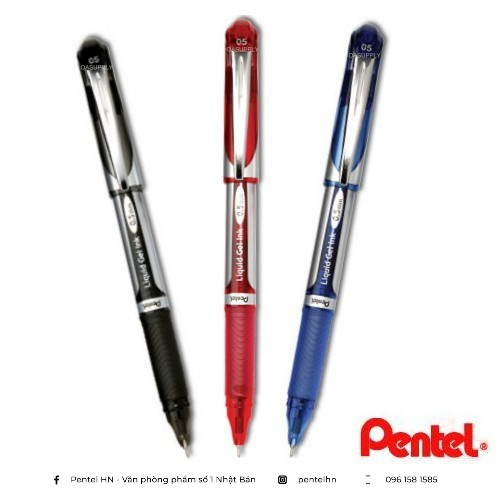 Bút Ký Nhật Bản Mực Gel Pentel Energel BLN55 Ngòi 0.5mm | Siêu Nét Siêu Mịn Không Nhòe | Khô Trong 1/3s (3 Màu Mực)