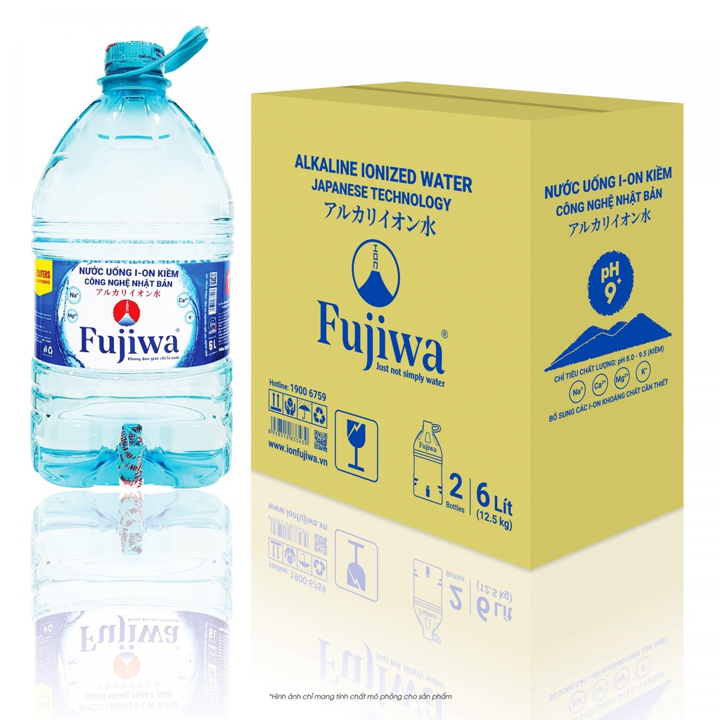 Nước uống ion kiềm Fujiwa can 6 lít có vòi (thùng 2can).