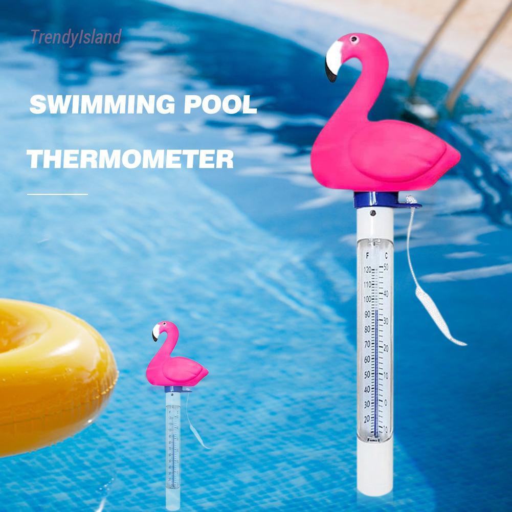 Cute Pink Bird Swimming Pool Thermometer Floating Probe Water Temperature Measurement Instrument