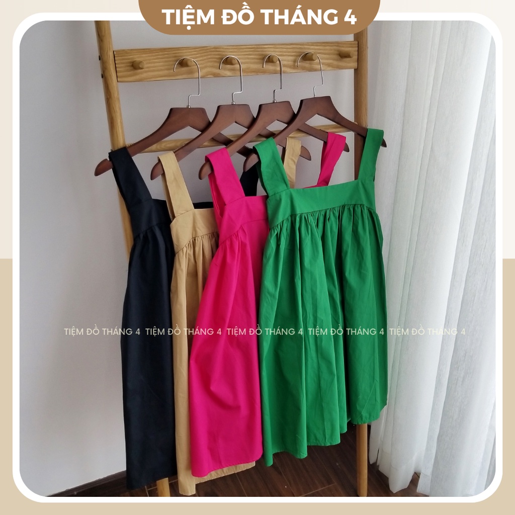 Đầm Babydoll 2 Dây TIỆM ĐỒ THÁNG 4 Váy Hở Lưng 2 Dây Bản To Đi Chơi Đi Biển  YIKO DRESS  alohashop91