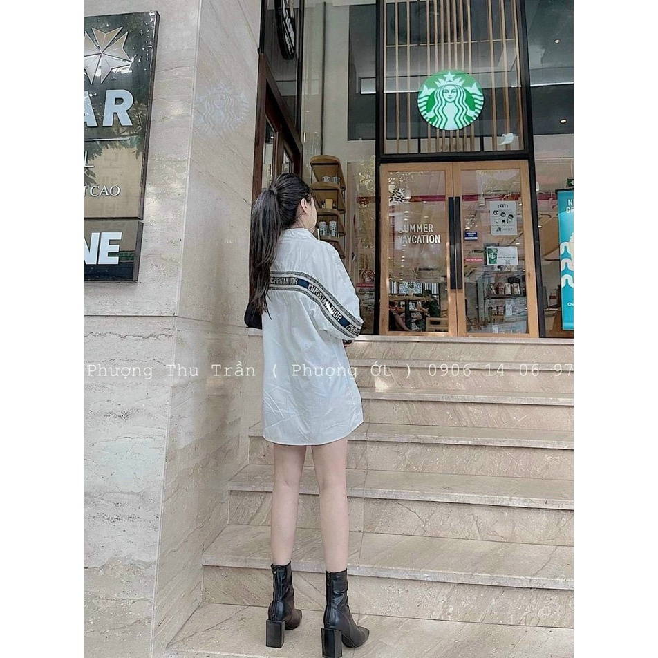 Áo sơ mi nữ trắng bo viền chữ dáng thụng áo sơ mi thụng giấu quần Zen Clothing Zen019 | BigBuy360 - bigbuy360.vn