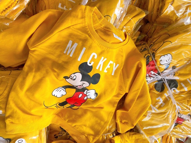 Bộ nỉ mickey vàng HM 1-6Y