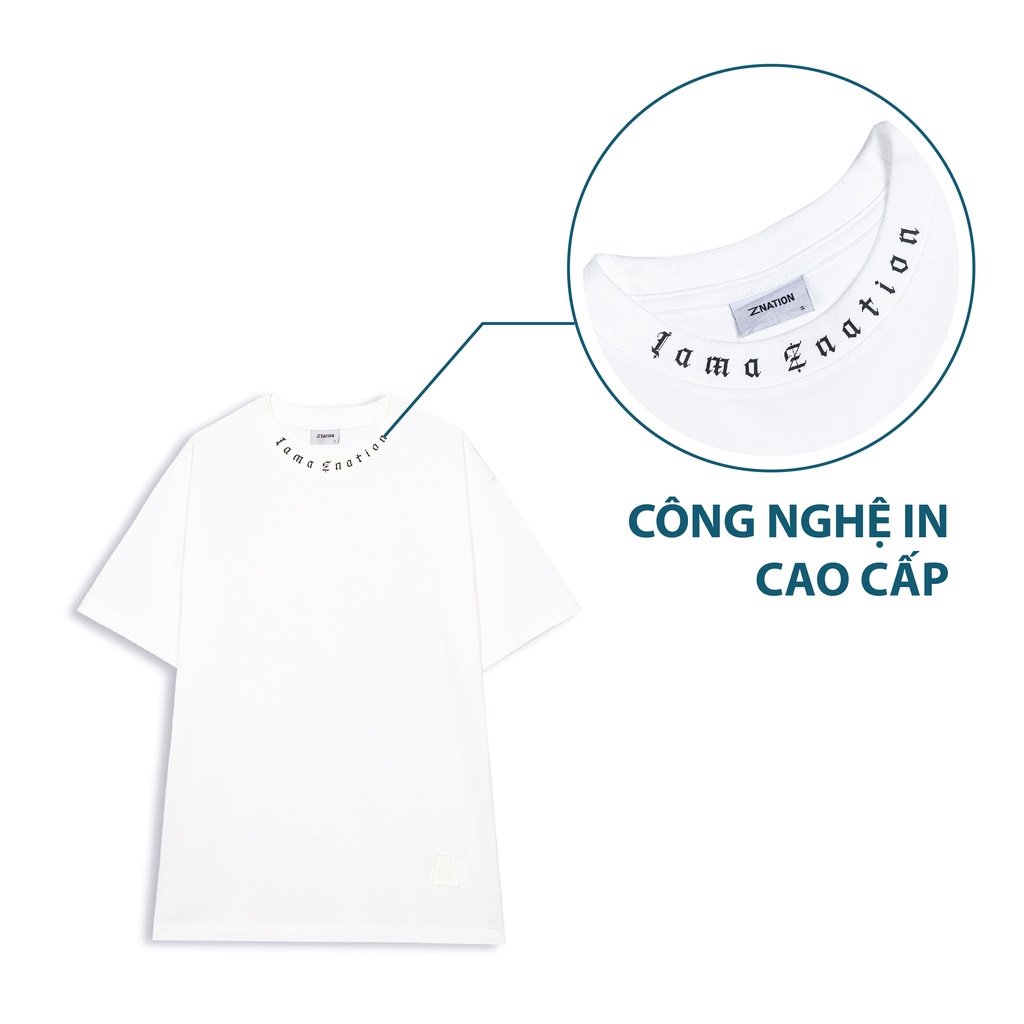 Áo Thun ZNATION Gothic Tee Unisex Oversize Màu trắng