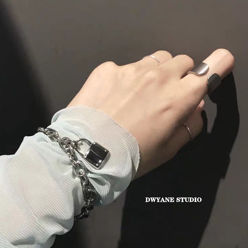 Vòng Đeo Tay Kiểu Dây Xích Phong Cách Hiphop Hàn Quốc Cá Tính