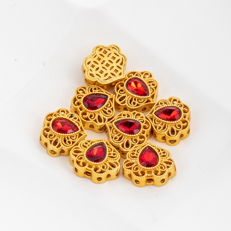 Hạt Xỏ Lỗ Bằng Đồng Mạ Vàng 18K diy Làm Trang Sức Thủ Công