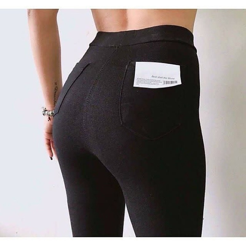 Quần legging nữ Choobe dài lưng cạp cao giữ nhiệt leggin thun ôm bó vải dày dặn bigsize Q15