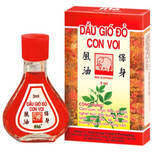 Dầu gió đỏ con Voi 3ml - combo 10 lọ