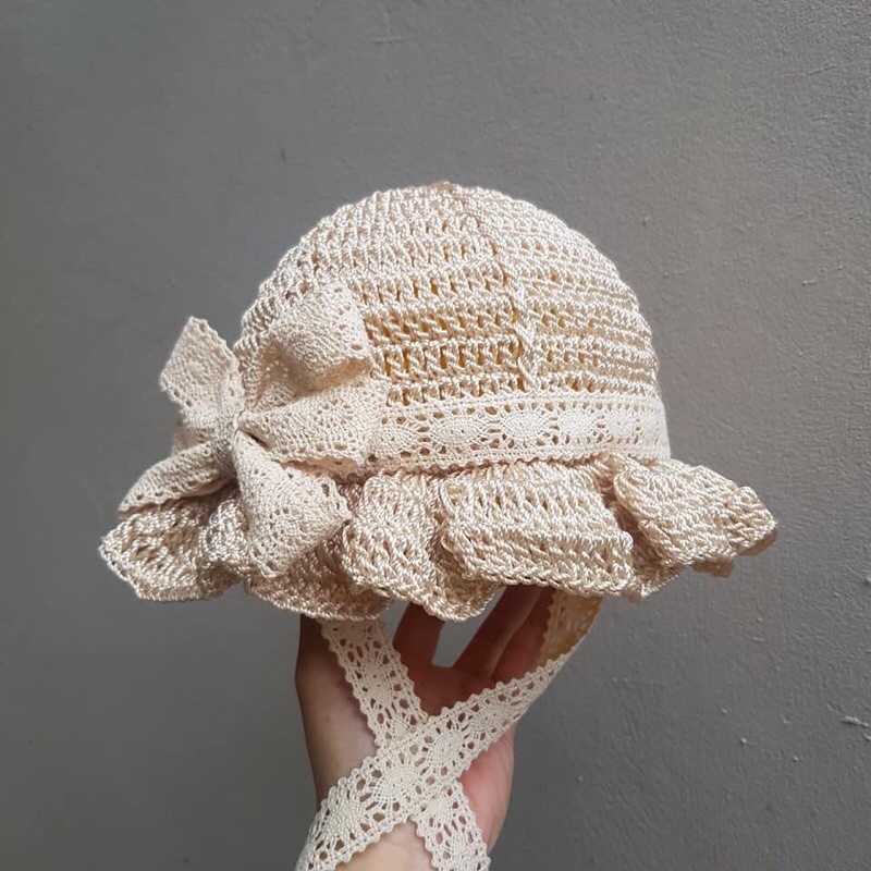 Mũ bánh bèo tiểu thư handmade cho bé