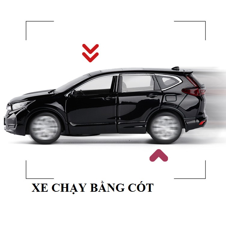 Xe mô hình ô tô Honda CRV tỉ lệ 1:32 - xe ô tô bằng kim loại chạy bằng cót có âm thanh và đèn đồ chơi trẻ em