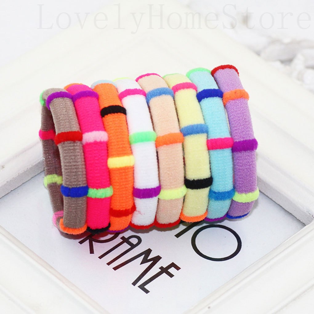 Set 12 Dây Buộc Tóc Co Giãn Đáng Yêu Cho Bé Gái