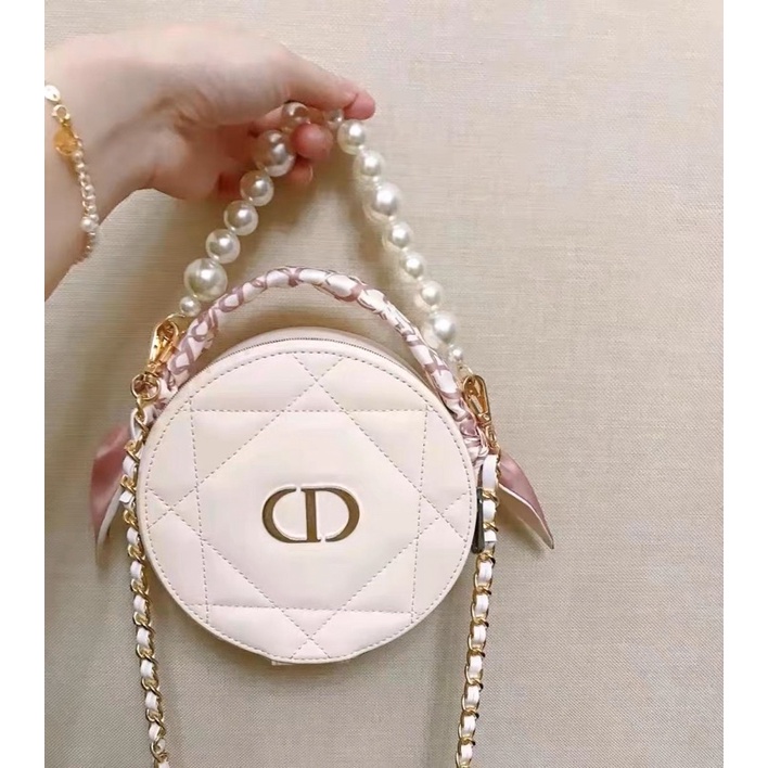 Túi tròn Gift Dio pouch  -Hàng VIP săn sale từ singapore CÓ GƯƠNG Ở TRONG TÚI