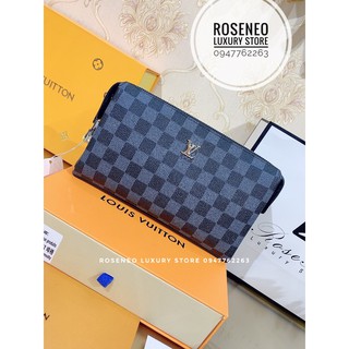 [Ảnh thật] Ví Clutch cầm tay LV SUPER VIP‼️fullbox, card, túi vải khoá số mã màu ô nâu