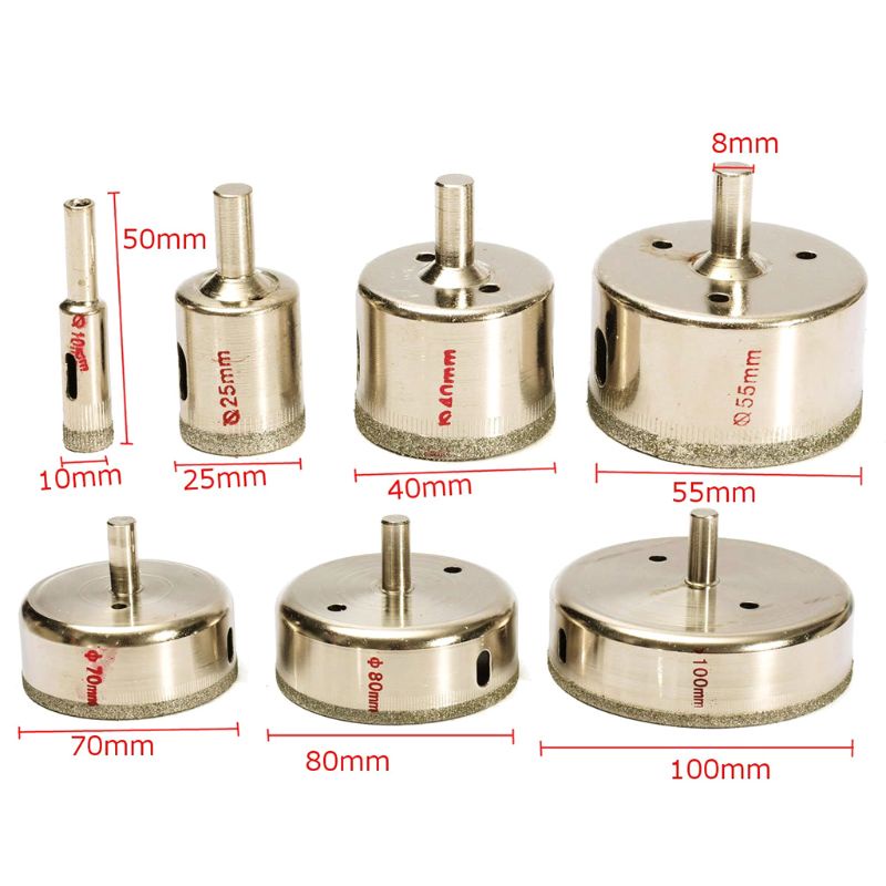 Bộ 7 Mũi Khoan Cắt Đá Hoa Cương / Kính / Gạch Men / Đá Hoa Cương Tráng Men