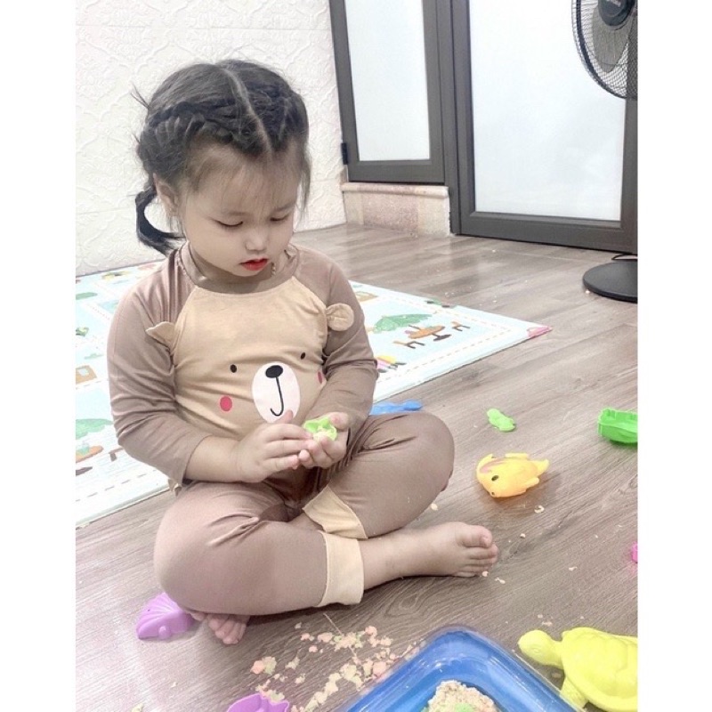 Bộ quần áo dài tay tai thú đáng yêu - Bộ Dài Tay Bé Trai Bé Gái K038