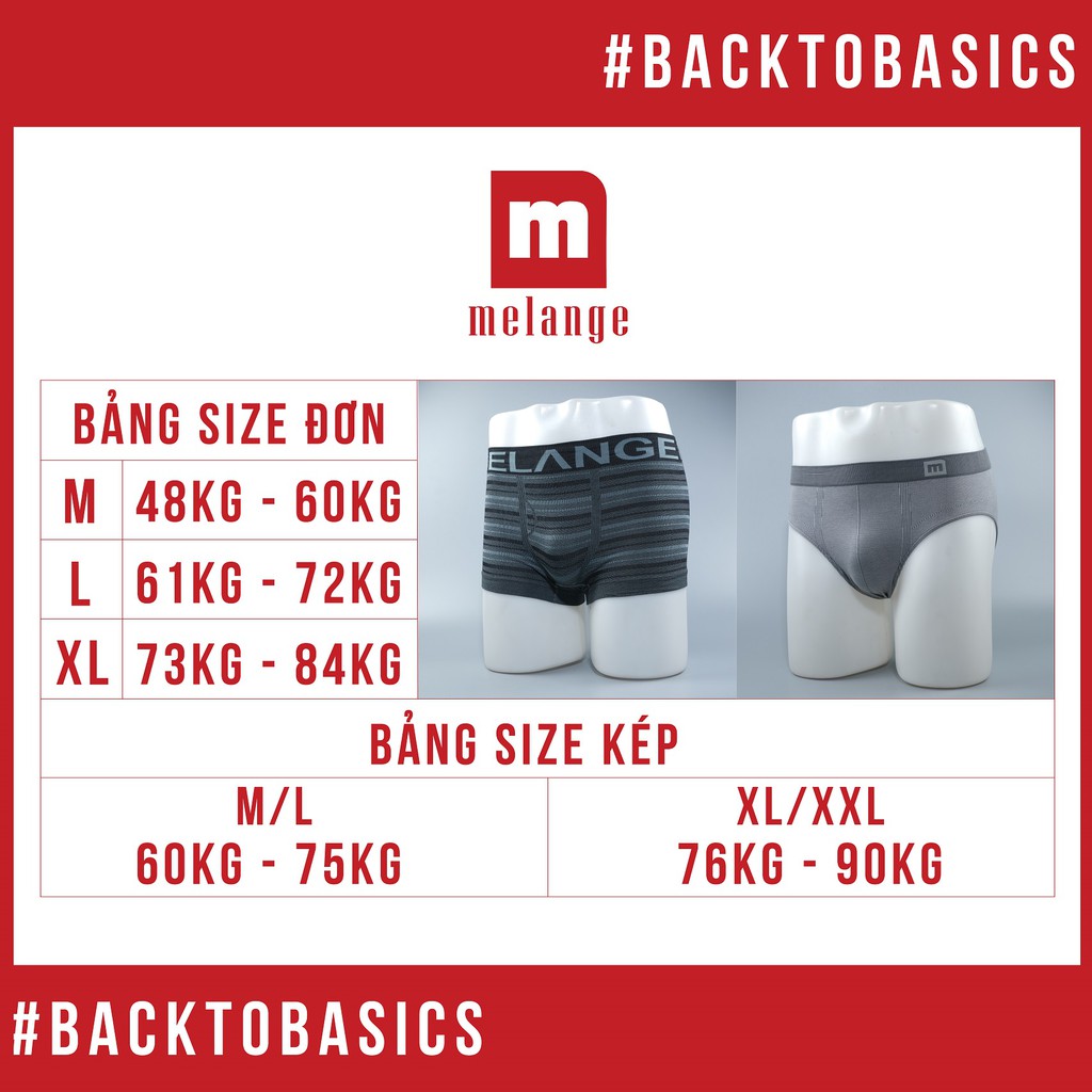 Combo 3 Quần Lót, Quần Sịp Boxer Nam Melange Siêu Co Giãn, Thoáng Khí, Mềm Mại - FOR01