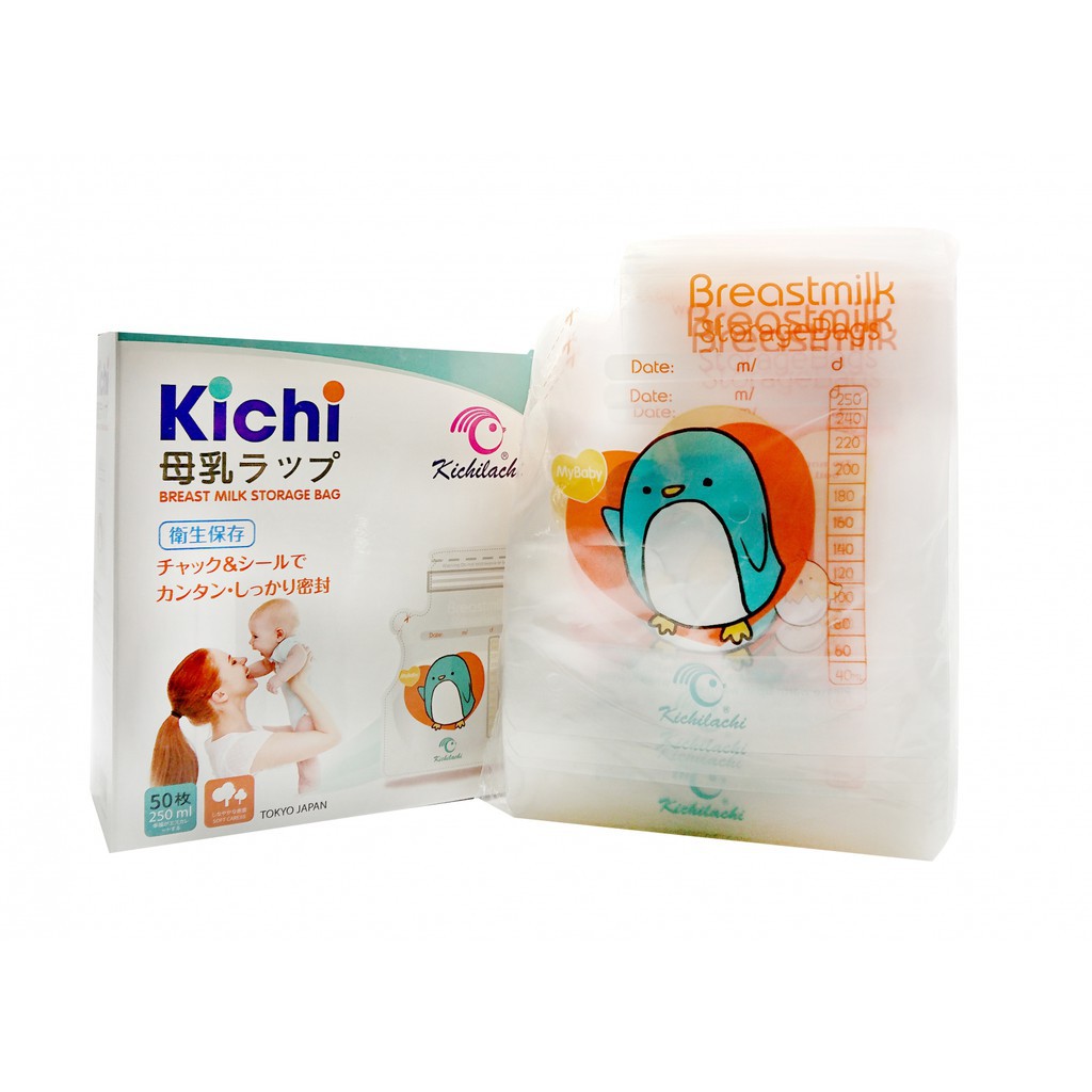 Hộp 50 túi trữ sữa Nhật Kichilachi 250ml siêu xinh
