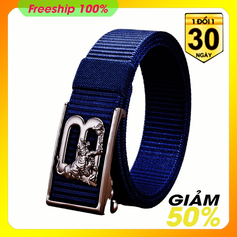 Thắt Lưng Nam Vải Dù Size 3,8 x 120 cm Tự Động - Đầu Khóa Kim loại - Nhiều Hình Mẫu Đẹp Phong Cách Lịch Lãm Sang Trọng -
