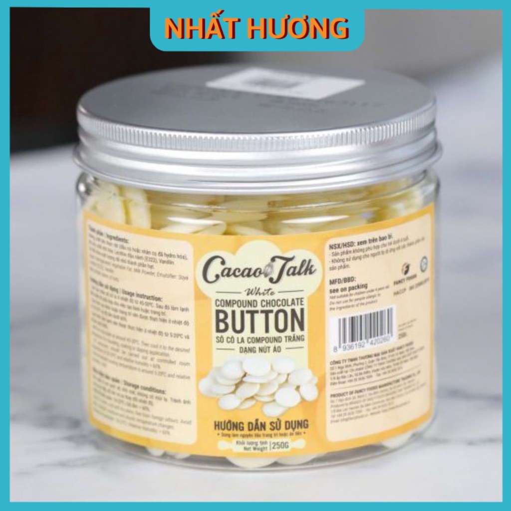 Sô Cô La Compound Trắng Dạng Nút Áo Cacao Talk 250gr
