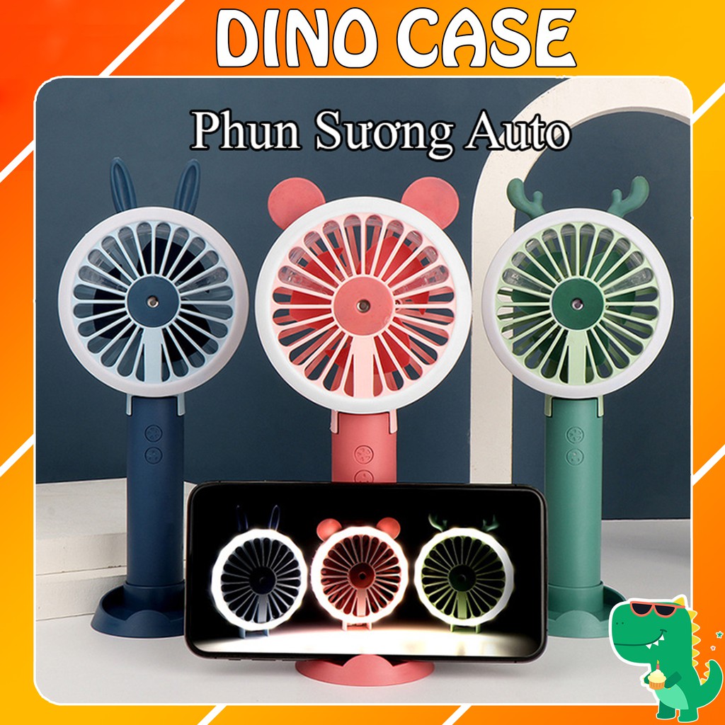 Quạt mini cầm tay Y9 Phun Sương Tự Động tặng bộ tai thay thế hình thú dễ thương pin sạc ,Có đế để bàn,đèn led | BigBuy360 - bigbuy360.vn