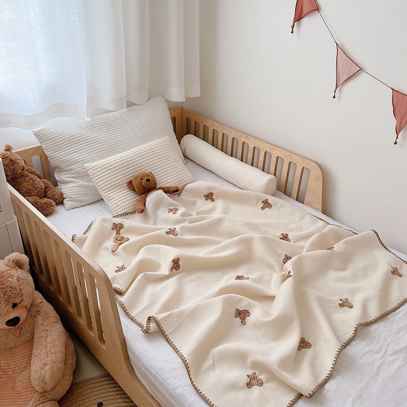 Chăn Cotton Mềm Mại Thêu Họa Tiết Hoạt Hình Dễ Thương Cho Bé Sơ Sinh