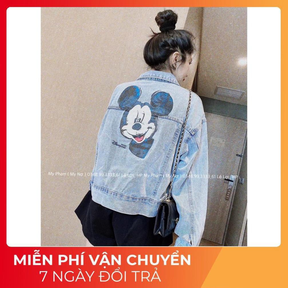 [ 𝐅𝐑𝐄𝐄 𝐒𝐇𝐈𝐏 ] Áo khoác bò mickey áo jean nữ