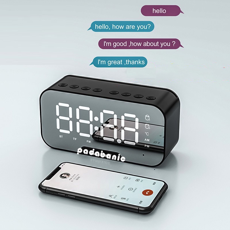Loa bluetooth không dây clock speaker G10, loa không dây kiêm đồng hồ để bàn mini đo nhiệt độ kèm đèn ngủ