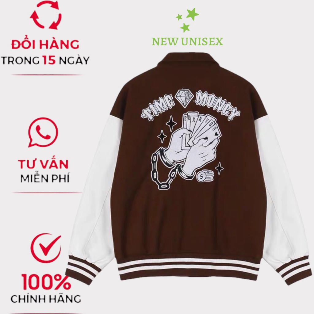 Áo Khoác Bomber Nam Nữ Fom Rộng Dày Đẹp IN Họa Tiết Bài Phối Tay Trắng Hot Trend