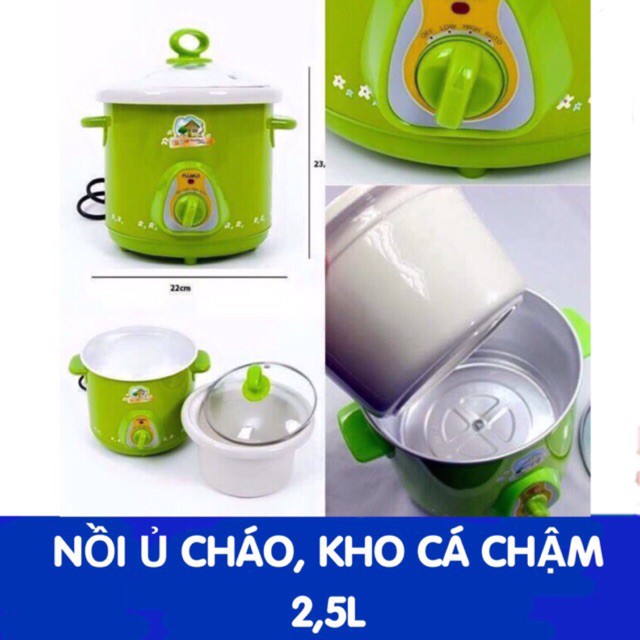 Nồi Hâm Ủ Cháo Kho Cá Nhừ Siêu Tiết Kiệm Điện Dung Tích 1,5L