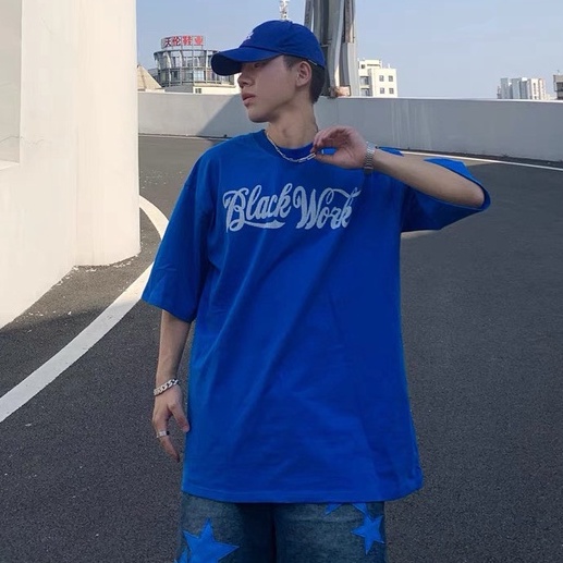 Áo thun tay lỡ Black Work ❤️ Áo phông oversize form rộng unisex nam nữ - A16 - Happy Style